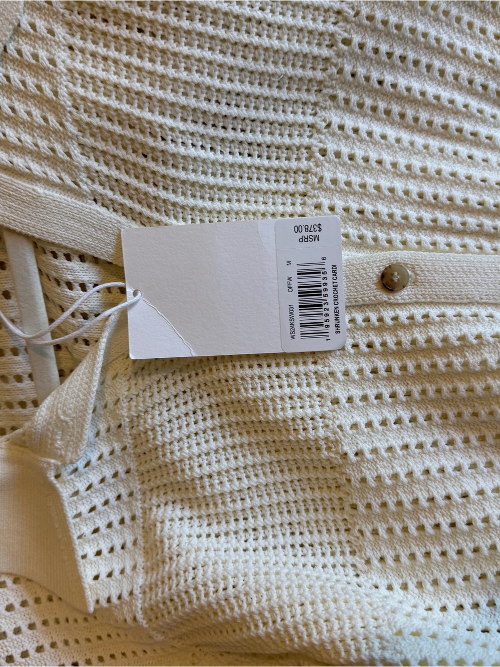 Frame Denim Cream Open-Weave Collared Cardigan - Picture 6 of 8